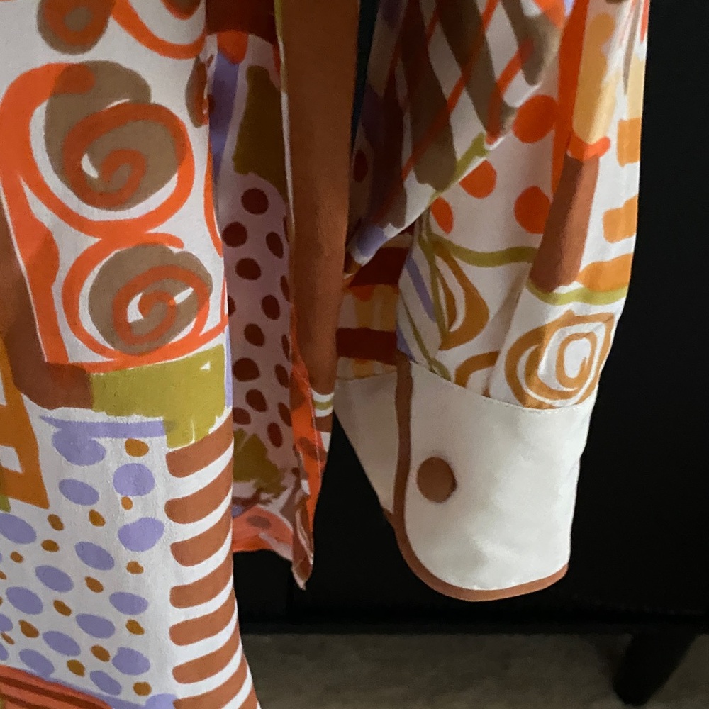 Vintage Bob Mackie 100%Silk Wearable Art Shirt - Picture 13 of 16